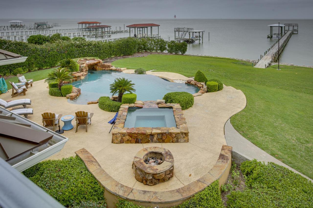 Stunning Galveston Bay Villa Infinity Pool And Dock San Leon Exteriör bild