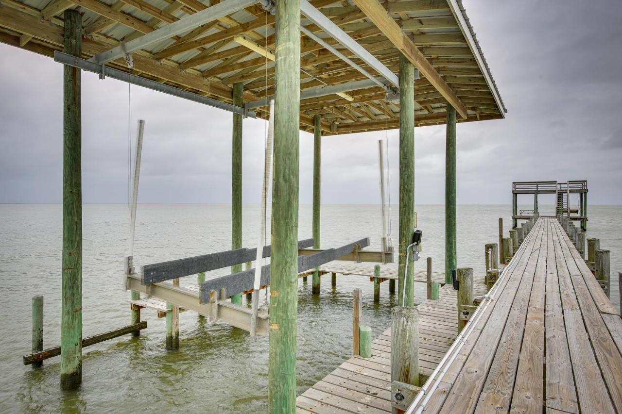 Stunning Galveston Bay Villa Infinity Pool And Dock San Leon Exteriör bild